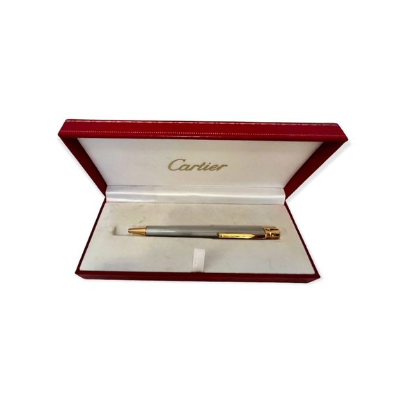 🎉SOLD🎉 Cartier de Santos Ballpoint Pen Palladium Finish Luxury Pen - Picture 9 of 12